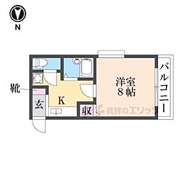 ハッピー稲野マンション 1Kの間取図画像