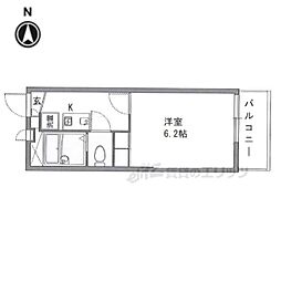 レオパレスオキツモ 2階1Kの間取り