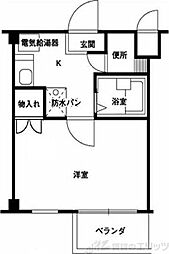 HILL  TOP  千里山 3階1Kの間取り