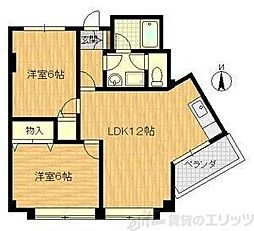 メゾン豊新 2階2LDKの間取り