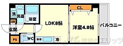 プレジール 8階1LDKの間取り