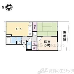 ルミエール.安満 2DKの間取図画像