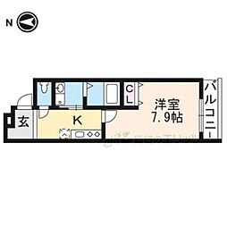 フジパレス阪急茨木南 1Kの間取図画像