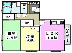 レオコート 2LDKの間取図画像