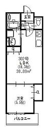 クリエオール別府 1LDKの間取図画像