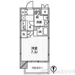 アスリート江坂2 1Kの間取図画像