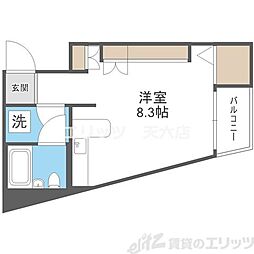 サラダボール ワンルームの間取図画像