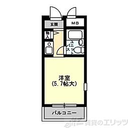 朝日プラザアクシス東淀川 ワンルームの間取図画像