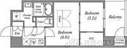セレニテ江坂ルフレ 2Kの間取図画像