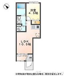 フォレストヴィラ千里イースト 2階1LDKの間取り