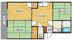 久保ビル 3DKの間取図画像