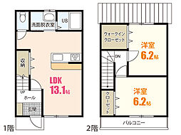 リトルWV 2LDKの間取図画像