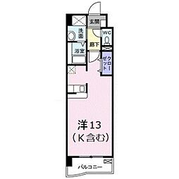 フィオレンテ ワンルームの間取図画像