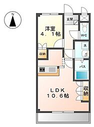 ルミネス土井 1LDKの間取図画像