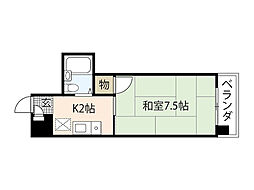 第2丸沢ビル 1Kの間取図画像