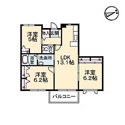 ヴァンベルデ 3LDKの間取図画像
