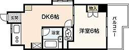 光レジデンス 1DKの間取図画像