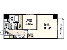 スリヴェール祇園 2Kの間取図画像
