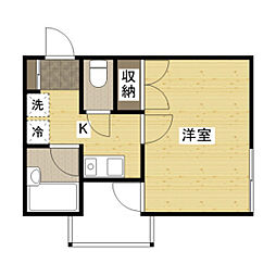 メゾン祇園ケ丘 1Kの間取図画像