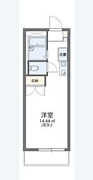レオパレス中筋 ワンルームの間取図画像