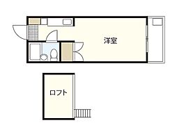 インパクト・広瀬町2 ワンルームの間取図画像