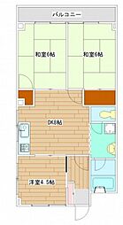 福本マンション 3DKの間取図画像