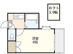 バリュージュ船越 1Kの間取図画像