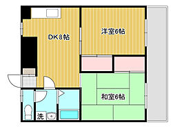 ロイヤル上祇園 2DKの間取図画像