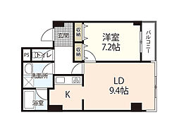 カーサ和光 1LDKの間取図画像