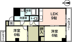 リョーワ昭和町ビル 2LDKの間取図画像