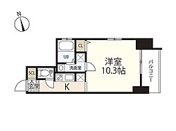 BPRレジデンス国泰寺 1Kの間取図画像