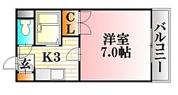 第2山口ビル 1Kの間取図画像