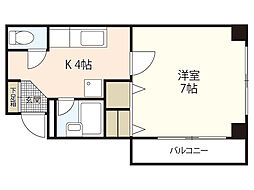 アペックスビル 1Kの間取図画像