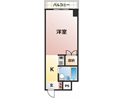 ノースウィングス ワンルームの間取図画像