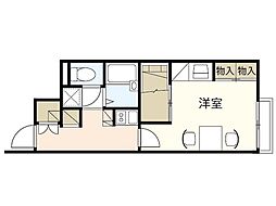レオパレス和T&R 1Kの間取図画像