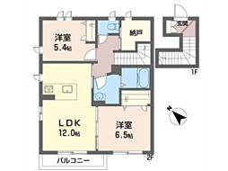 メゾン・ド・プルメリア4 2LDKの間取図画像