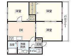エスペランスK 3DKの間取図画像
