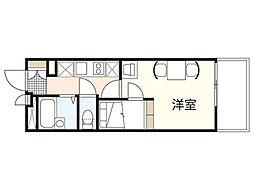 レオパレスArcadiaB 1Kの間取図画像