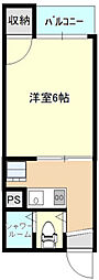 No.5コーポ88 1Kの間取図画像