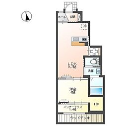 パーチェ 1階1LDKの間取り