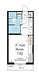 リブリ・ＡＣＥII 3階1Kの間取り