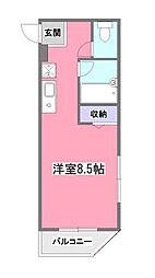 マンションクローバー ワンルームの間取図画像