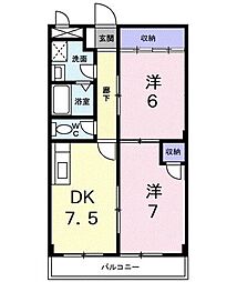 アンティロゥプ 2DKの間取図画像