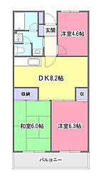 アイリスガーデン清瀬 3DKの間取図画像
