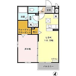 サニーコートA 1LDKの間取図画像