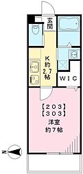 ハレルアナ 1Kの間取図画像