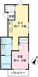 ルガロ西麻布 1DKの間取図画像