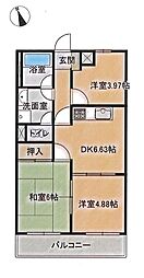 ライオンズマンション谷塚駅前 3DKの間取図画像