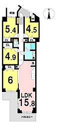 ローレルコート学園前B棟 4LDKの間取図画像