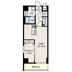 GRANDUKE古出来fiore 1LDKの間取図画像